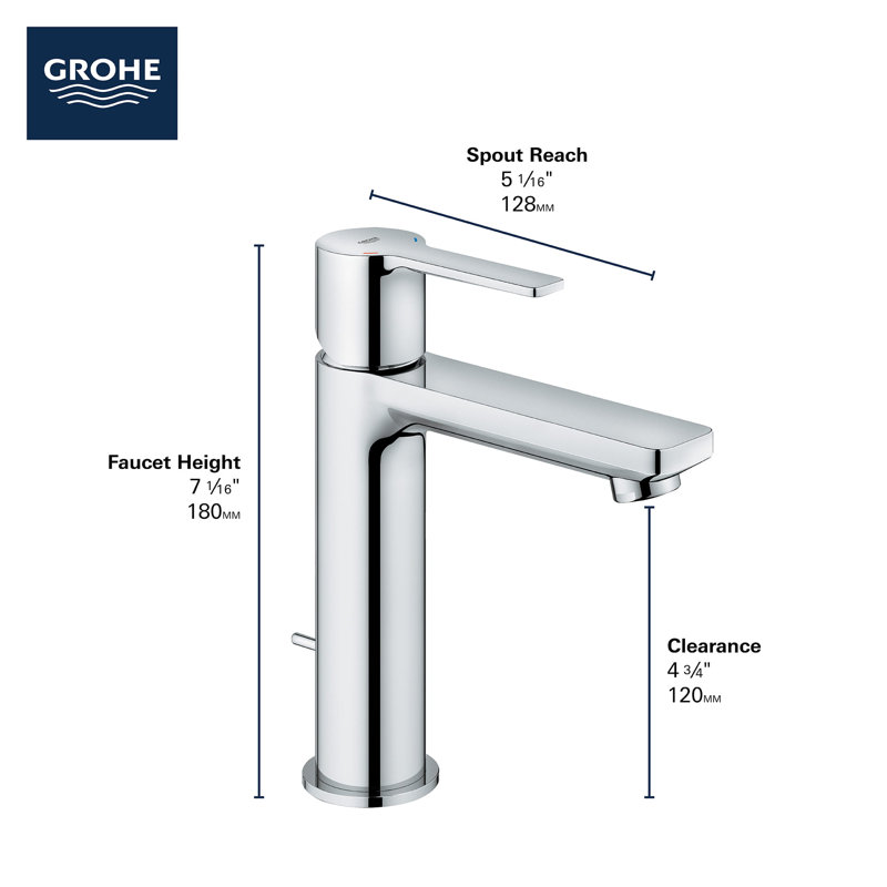 GROHE Lineare™ Single Hole Faucet Single-handle Bathroom Faucet with ...